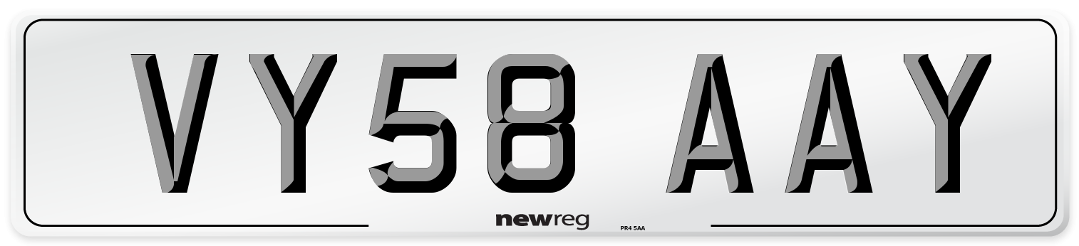 VY58 AAY Number Plate from New Reg